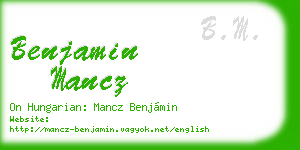 benjamin mancz business card